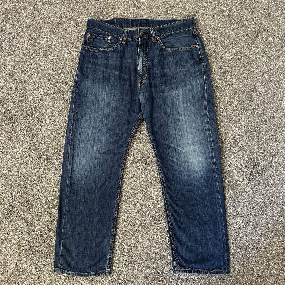 Levi's 505 Jeans Mens 36x29 Blue Regular Fit Straight Leg Denim Actual 34x28.5"
